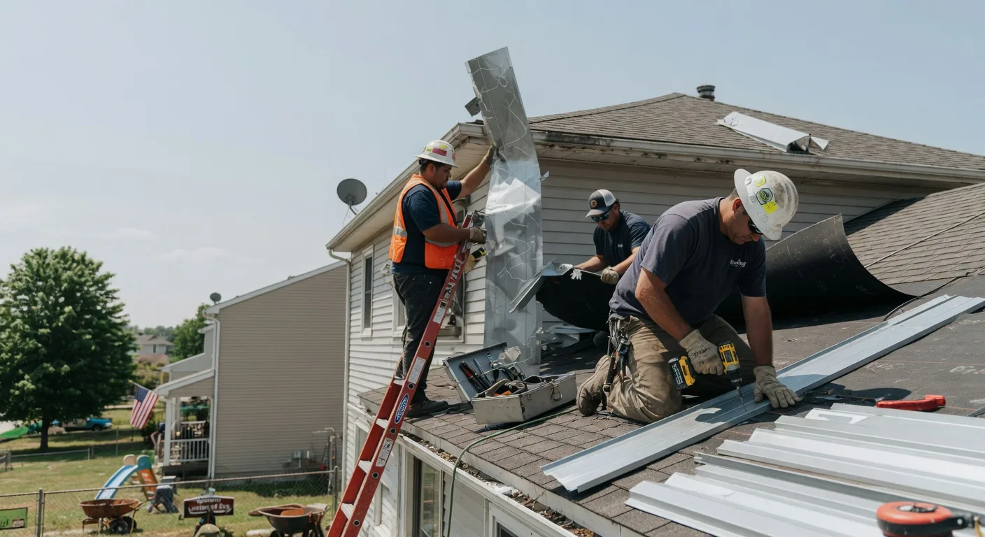 Storm Damage Metal Roof Repair in Wampum, PA